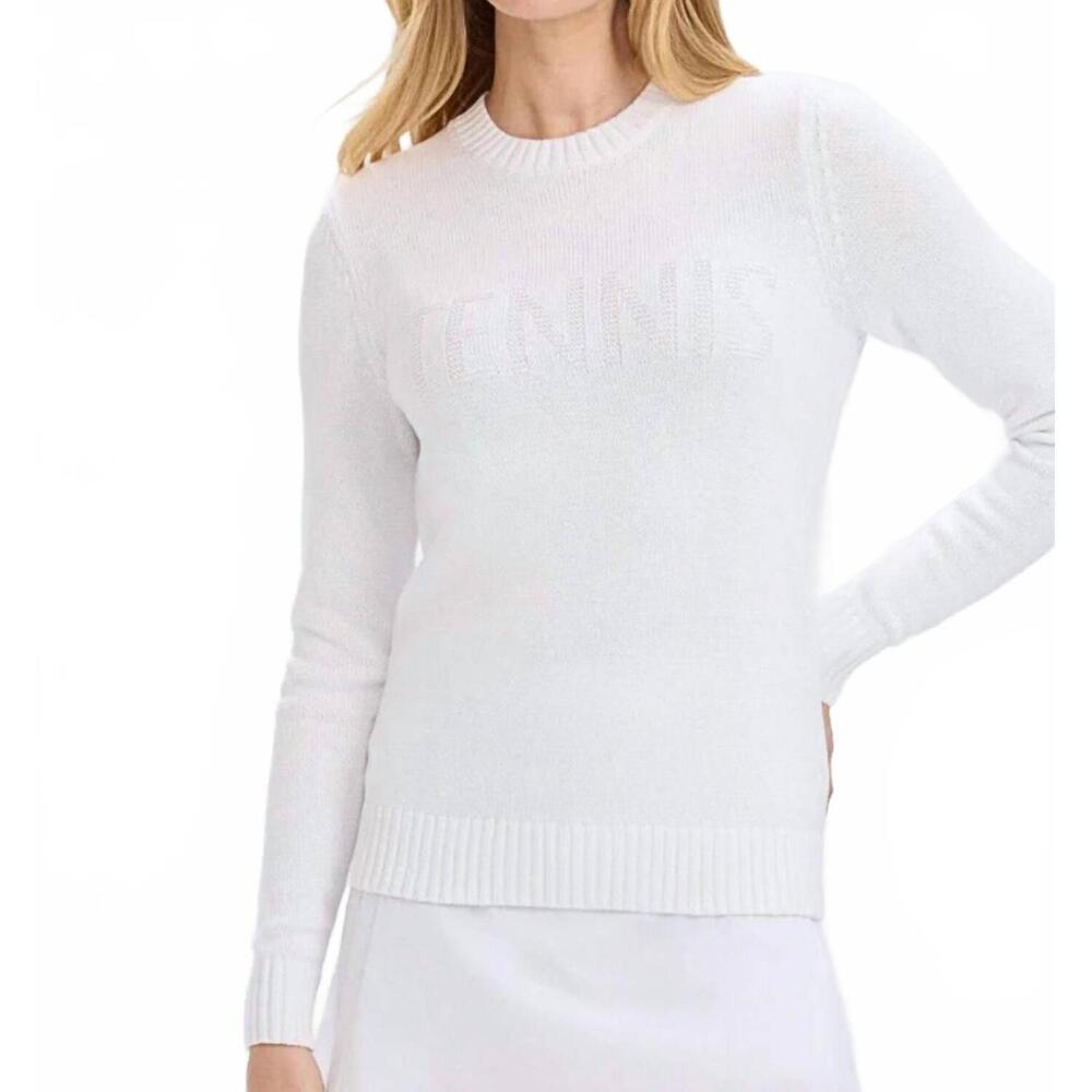 NEW RNWK club tennis tonal sweater in white